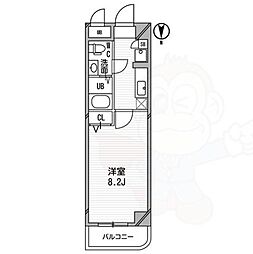 アーデン新大阪 10階1Kの間取り