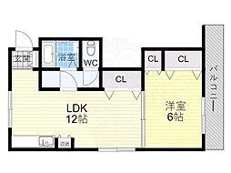 大旺第3マンション 1LDKの間取図画像