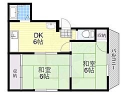 ハイツイケダ 2DKの間取図画像