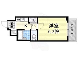 パラシオ塚本2 10階1Kの間取り