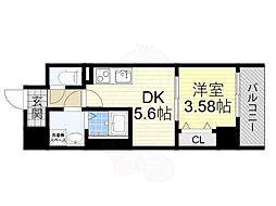 おおさか東線 JR淡路駅 徒歩15分の賃貸マンション 7階1DKの間取り