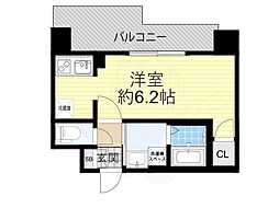 プレサンス東三国エンブレイス 11階ワンルームの間取り