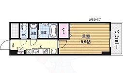 プロスパーレインボーヴィラ 7階1Kの間取り