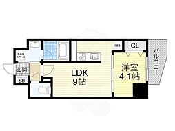 阪急神戸本線 十三駅 徒歩5分の賃貸マンション 2階1LDKの間取り