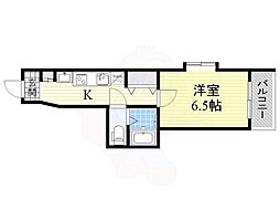 CASA MT東三国 5階1Kの間取り