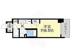 スワンズシティ新大阪ヴィーヴォ 14階1Kの間取り