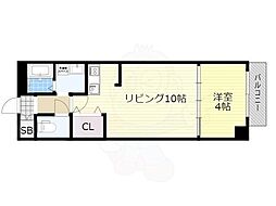 ブリリアントコート南堀江 3階1LDKの間取り