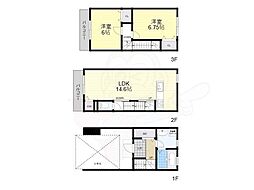 ヴィクトワール・テラス東三国 1階2LDKの間取り