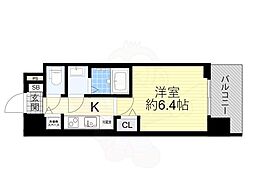 ララプレイス新大阪LD 5階1Kの間取り