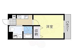 エルプレイス東三国 7階1Kの間取り