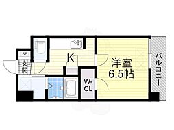 スプランディッド新大阪DUE 1Kの間取図画像