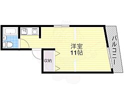 クローバーハイツマキノ ワンルームの間取図画像