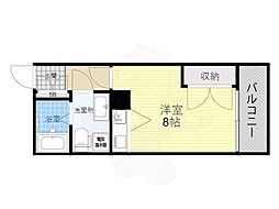 ミールズ新大阪 ワンルームの間取図画像