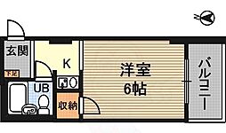 メゾン第5新大阪 ワンルームの間取図画像