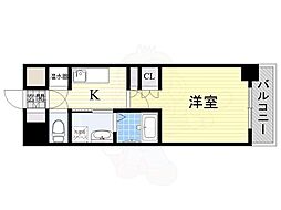 エステムヒルズ新大阪 1Kの間取図画像