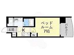 セレニテ三国プリエ 1Kの間取図画像