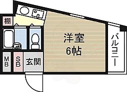 有馬パレス西中島 1Kの間取図画像