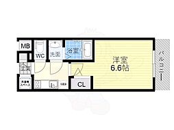 エスリード新大阪ヴェルデ 1Kの間取図画像