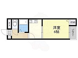 エクト1 1DKの間取図画像
