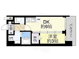 プレサンス東淀川駅前プローシェ 1DKの間取図画像
