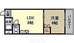 アルビオン 1LDKの間取図画像