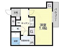 大阪市東淀川区柴島2丁目マンション 1Kの間取図画像