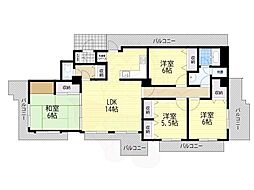 ロイヤルメゾン甲陽園2 4LDKの間取図画像