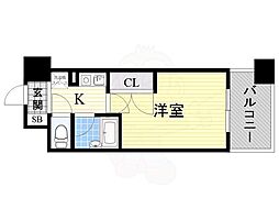 エスリード新大阪第8 1Kの間取図画像