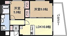 セレブコート木川 2LDKの間取図画像