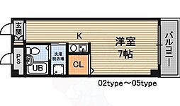 十三ホワイティ ワンルームの間取図画像