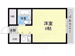 ベルハウス ワンルームの間取図画像