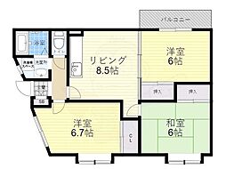 グランドスケープ上新庄 3LDKの間取図画像