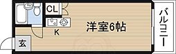 ベルメゾンエトワール ワンルームの間取図画像