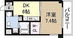 アエラス 1DKの間取図画像