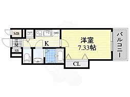 Luxe新大阪SOUTH 1Kの間取図画像