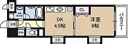 シャインビュー淡路 1DKの間取図画像