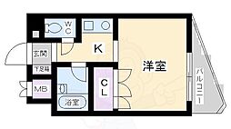 ルーミハイツ塚本 1Kの間取図画像