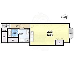 チサン第8新大阪 ワンルームの間取図画像