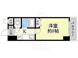 ラ・フォーレ上新庄 ワンルームの間取図画像