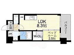 コンフォリア・リヴ淡路 1LDKの間取図画像