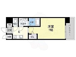 Sレジデンス新大阪リデンテ 1Kの間取図画像