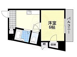 第6中本ビル 1Kの間取図画像