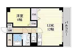 西中島東行マンション 1LDKの間取図画像