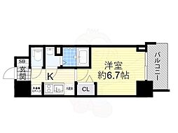 ArtizA淡路 1Kの間取図画像