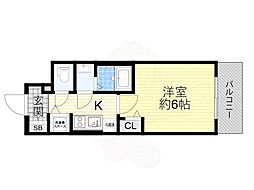 プレサンス新大阪ザ・シティ 1Kの間取図画像