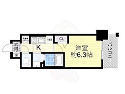 プレサンス淡路駅前 1Kの間取図画像