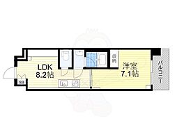 リビー東三国 1LDKの間取図画像