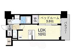 大阪市淀川区宮原5丁目マンション 1LDKの間取図画像