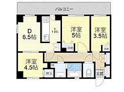藤和シティホームズ上新庄駅前 3DKの間取図画像