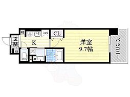ラルシェパルク新大阪 1Kの間取図画像